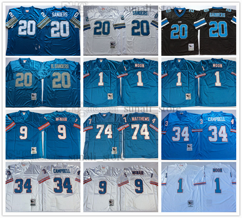 NCAA Football 20 Barry Sanders Jerseys 1 Warren Moon 9 Steve McNair 34 Earl Campbell 74 Bruce Matthews 78 Curley Culp Team Blue White Black Men Vintage All Stitched
NCAA Football 20 Barry Sanders Jerseys 1 Warren Moon 9 Steve McNair 34 Earl Campbell 74 Bruce Matthews 78 Curley Culp Team Blue White Black Men Vintage All Stitched