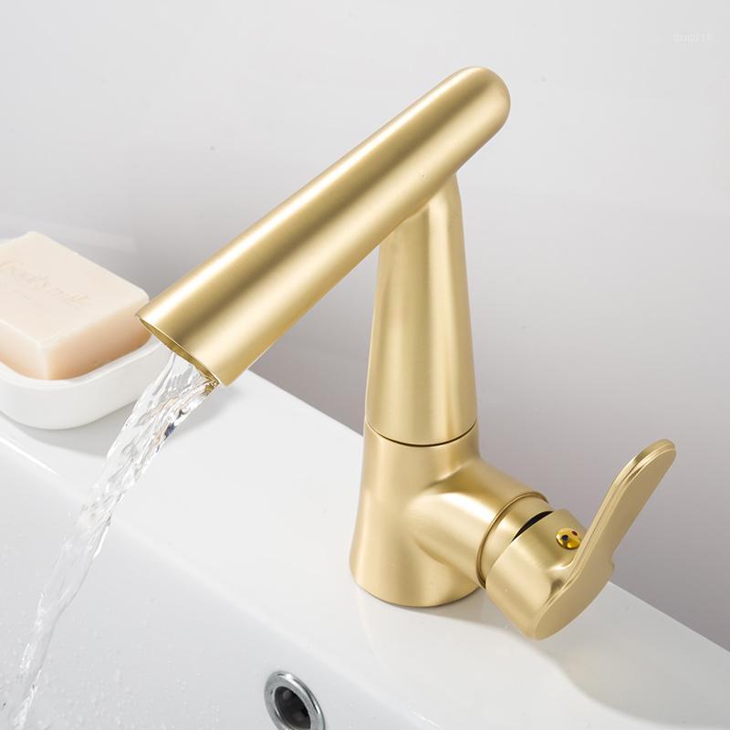 Basin Faucet Single Lever 360 Rotation Spout Moder Brass Mixer Tap For Kitchen Or Bathroom Basin Water Sink Mixer gold brush1
Basin Faucet Single Lever 360 Rotation Spout Moder Brass Mixer Tap For Kitchen Or Bathroom Basin Water Sink Mixer gold brush1