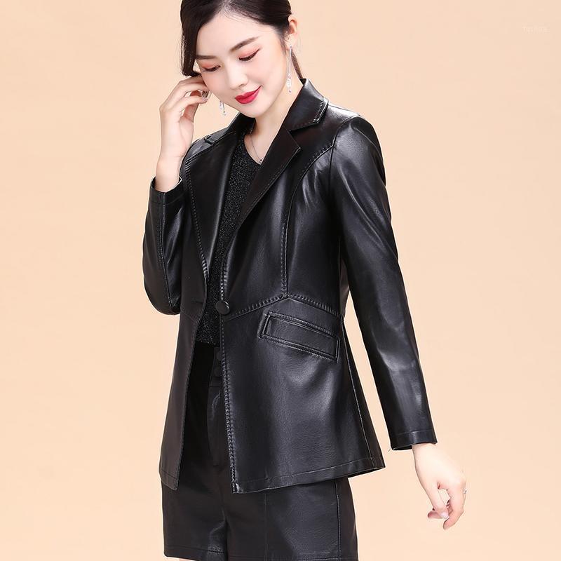New Womens Elegant Single Button Pu Leather Jackets -5XL Ladies Soft Faux Sheepskin Coat Female Clothing Chic Outerwear1, Black
New Womens Elegant Single Button Pu Leather Jackets -5XL Ladies Soft Faux Sheepskin Coat Female Clothing Chic Outerwear1, Black