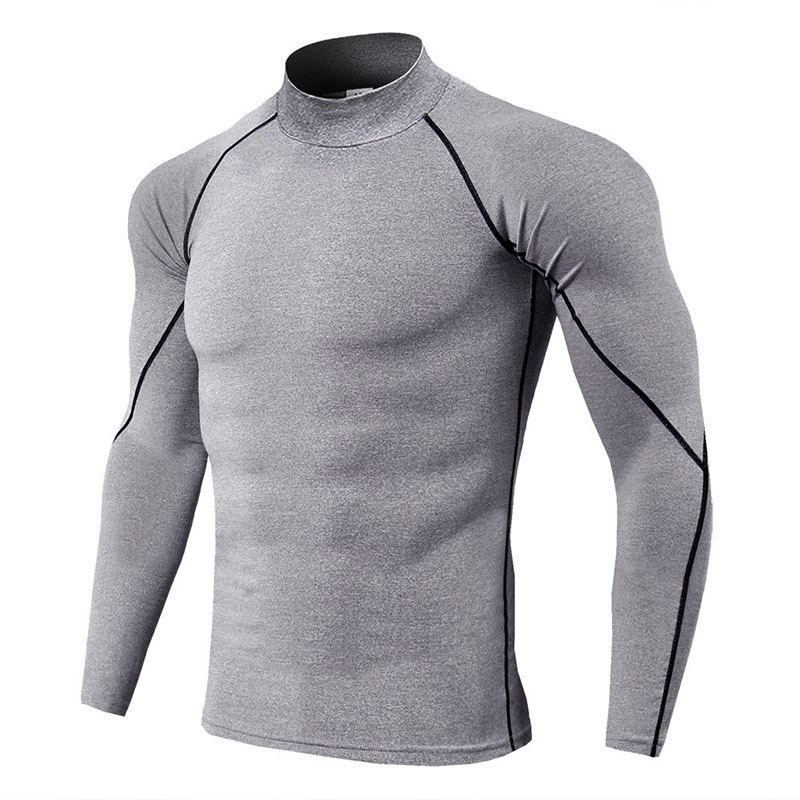 Thermal underwear for men high collar camiseta termica sport thermo shirt quick dry compressed underwear clothes men bielizna 201124