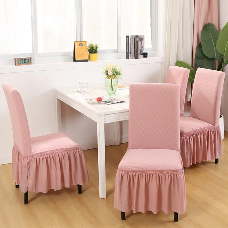 Small Plaid Stretch Chair Cover With Skirt Jacquard Elastic Slipcovers Dinning Chair Covers Universal For Wedding Banquet Party
Small Plaid Stretch Chair Cover With Skirt Jacquard Elastic Slipcovers Dinning Chair Covers Universal For Wedding Banquet Party