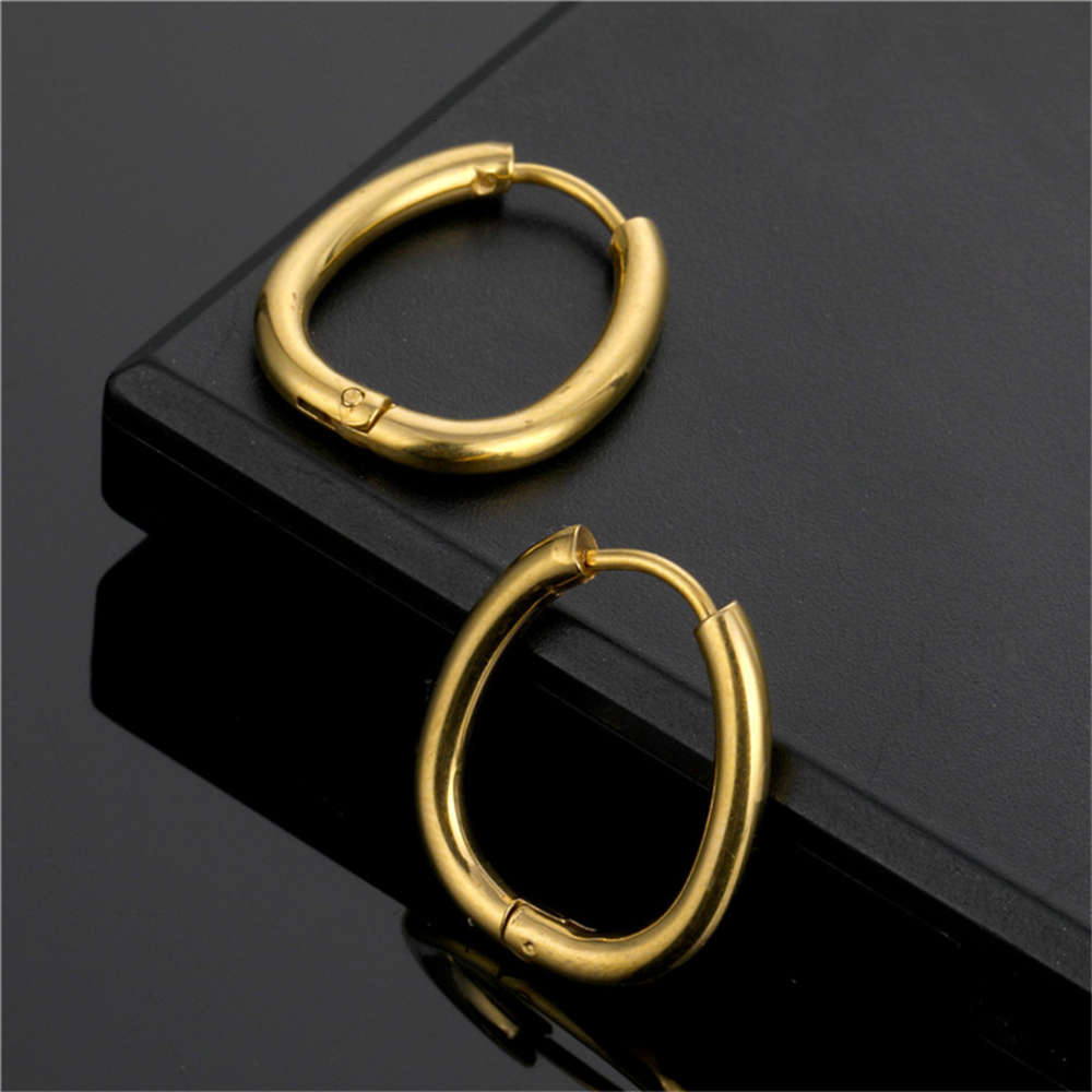 Simple Geometric Hoop Earrings Stainless Steel Gold Color Round Circle Earrings for Women Fashion Punk Jewelry Brincos 2020, Golden
Simple Geometric Hoop Earrings Stainless Steel Gold Color Round Circle Earrings for Women Fashion Punk Jewelry Brincos 2020, Golden