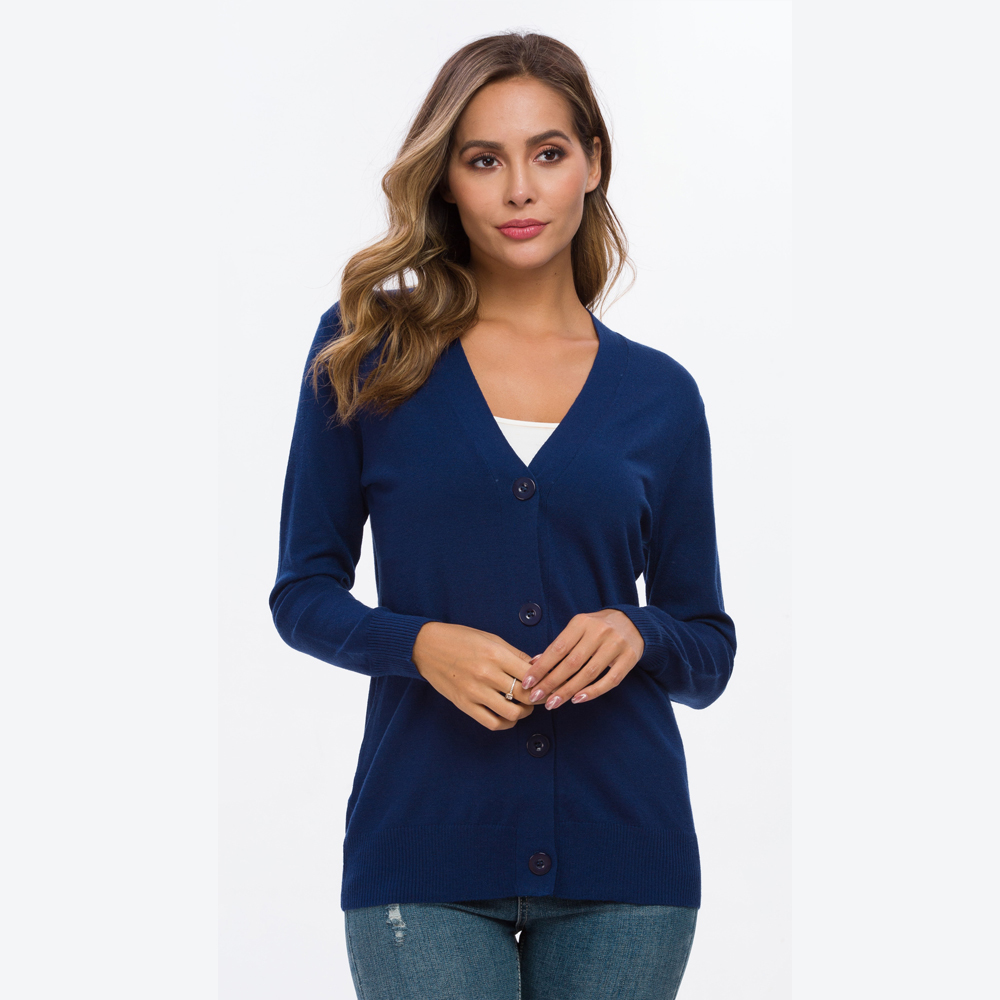 Women Knitted Cardigan Autumn V-Neck Button Up Knit Sweaters Casual Solid Ladies Knitwear Cardigan Sweater Tops Aswinfon 201225