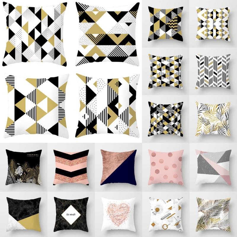 Modern Rose Golden Nordic Geometric Cushion Covers Golden Black Leaves Polyester Throw Pillows Cover Sofa Seats Couch Pillowcase, Drd205-15
Modern Rose Golden Nordic Geometric Cushion Covers Golden Black Leaves Polyester Throw Pillows Cover Sofa Seats Couch Pillowcase, Drd205-15