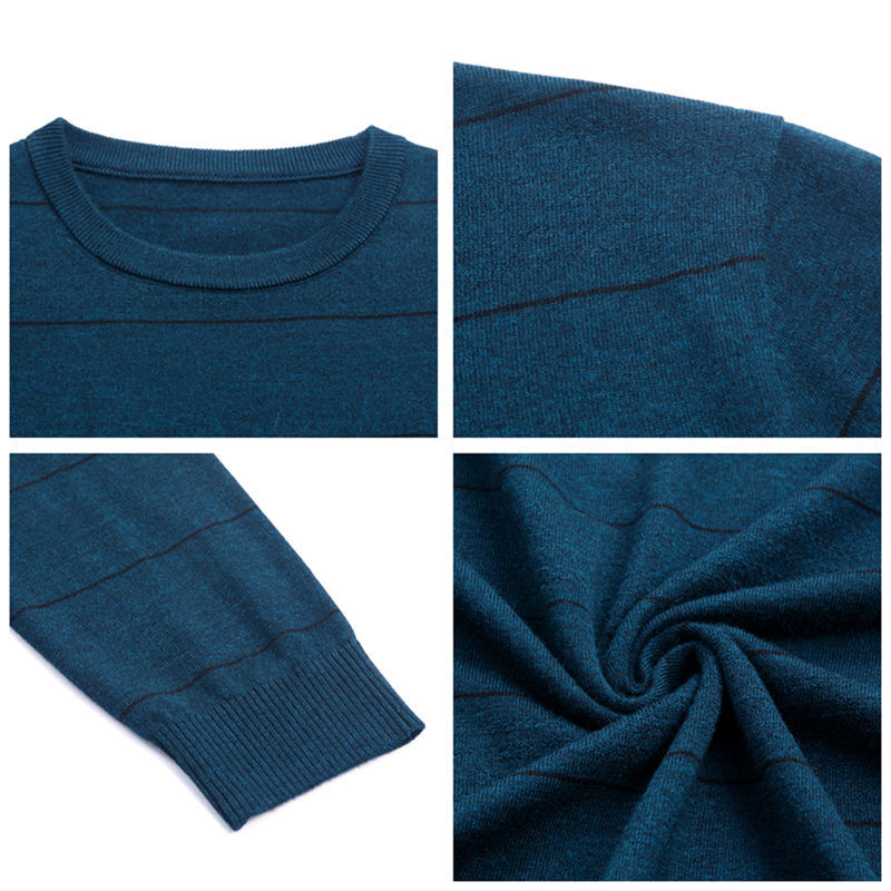 COODRONY Sweater Men Autumn Winter Cashmere Wool Sweaters Casual O-Neck Pullover Men Plus Size Striped Knitwear Pull Homme 91075 201022