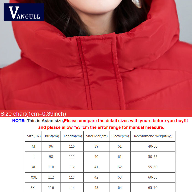 Vangull New Plus Size 3XL Parkas Fashion Women Winter Coat Long Slim Thicken Warm Jacket Down Cotton Padded Jackets Outwear 201019