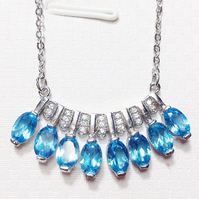 Other Natural Real Blue Topaz Or Opal Necklace With Pendant 0.6ct*8pcs Gemstone 925 Sterling Silver Fine Jewelry X21893
Other Natural Real Blue Topaz Or Opal Necklace With Pendant 0.6ct*8pcs Gemstone 925 Sterling Silver Fine Jewelry X21893