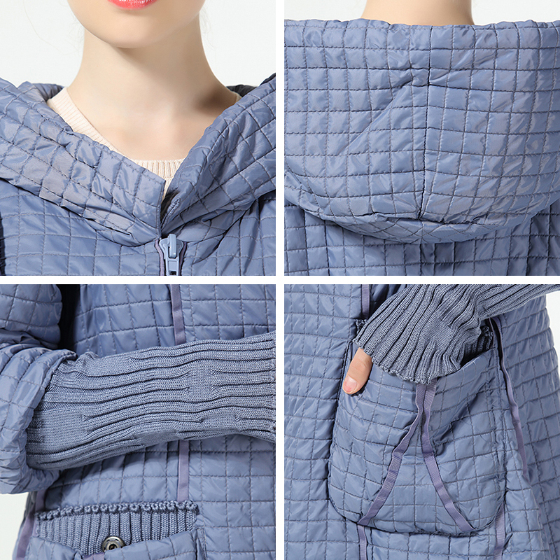 Women's Parka warm Winter Plaid Coat long plus size Jacket Female Casual Loose Cotton Padded Hooded Coats Woman AllureAmore 201019