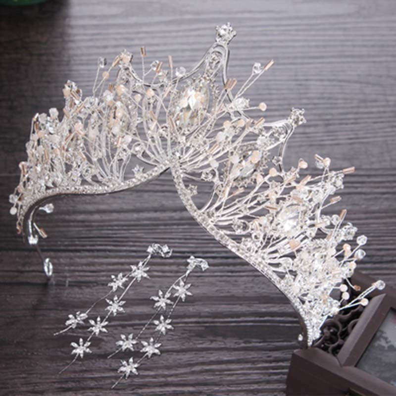 Baroque Crystal Gold Crown for Girls Wedding Hair Accessories Gems Bridal Tiara Bride Hairwear Women Head Princess Jewelry Piece T200108