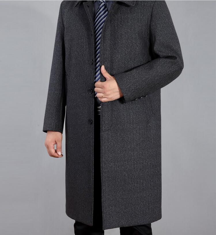 winter tweed long coat handsome warm peaked lapel groom groomsmen wedding tuxedos prom party blazer jacket only one piece