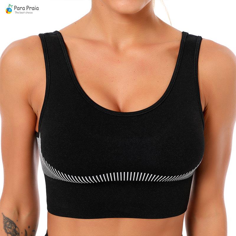 Para Praia High-intensity Training Workout Underwear Seamless Bra Sports Bra With Pad Cross Fit Gym High Impact Shockproof, Black 
Para Praia High-intensity Training Workout Underwear Seamless Bra Sports Bra With Pad Cross Fit Gym High Impact Shockproof, Black