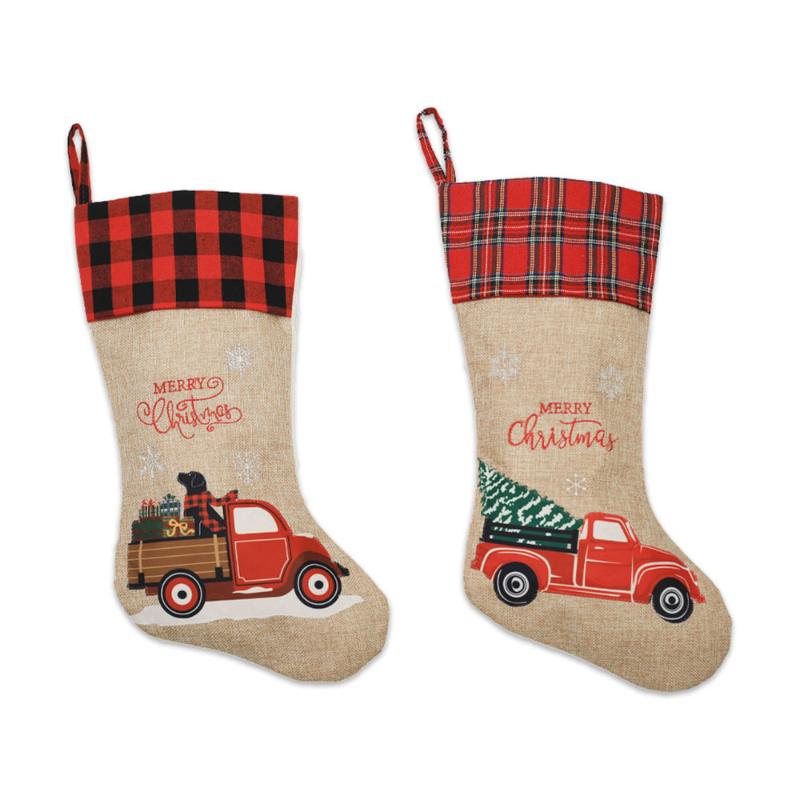 2Pcs/Bag/Car Pattern Christmas Socks/Red and Black Linen Socks/Candy Bag/Christmas Tree Decoration Pendant Decorations
2Pcs/Bag/Car Pattern Christmas Socks/Red and Black Linen Socks/Candy Bag/Christmas Tree Decoration Pendant Decorations