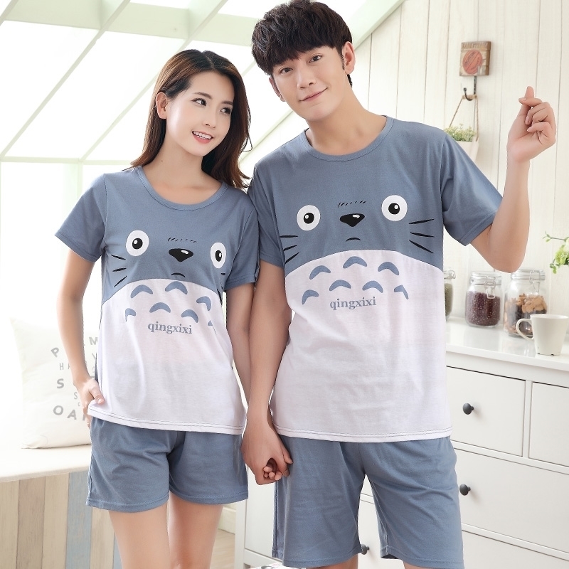 2017 New Summer Cotton Couples Pajamas Sets Cartoon Totoro Men's Pajamas Sweet Girls Lounge Women Pyjama femme 3XL Home Clothing 210203
2017 New Summer Cotton Couples Pajamas Sets Cartoon Totoro Men's Pajamas Sweet Girls Lounge Women Pyjama femme 3XL Home Clothing 210203