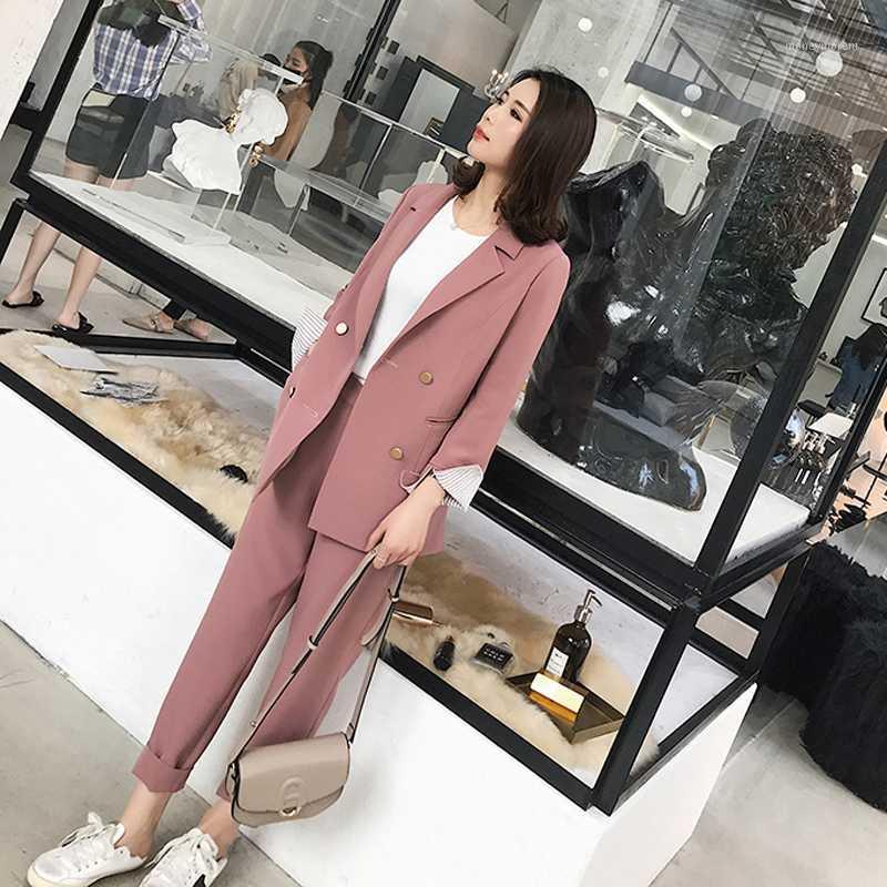Striped Sleeve Double Breasted Women Pant Suits Notched Blazer & High Waist Pencil Pant Solid Style Female 2 Pieces Set 20201, Blue
Striped Sleeve Double Breasted Women Pant Suits Notched Blazer & High Waist Pencil Pant Solid Style Female 2 Pieces Set 20201, Blue