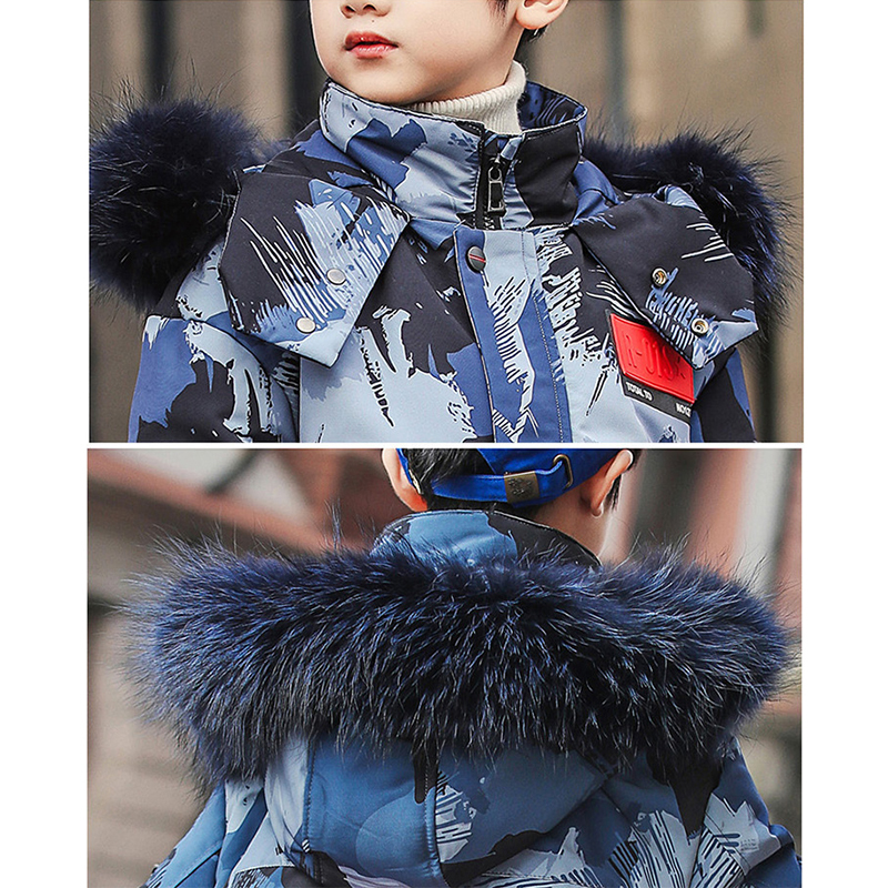 Teenage Big Boys Winter Jacket 2020 Children's Disguise Fur Hooded Outwear Kids Thicken Warm Coat for Boys 4 6 8 10 12 14 Years LJ201127