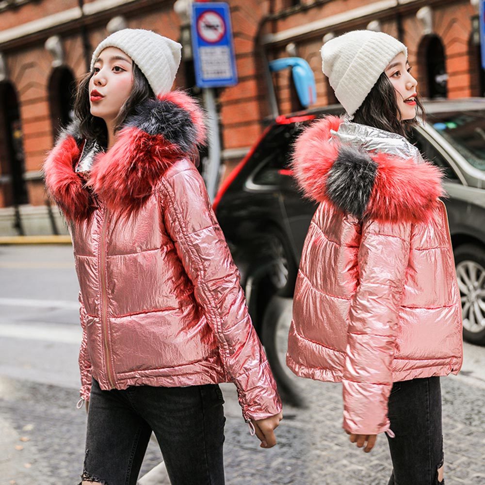 2021 Bright Cotton Female Leather Jacket with Hood Warm Thick Short Parka Winter Coat Xiz5, Silver
2021 Bright Cotton Female Leather Jacket with Hood Warm Thick Short Parka Winter Coat Xiz5, Silver