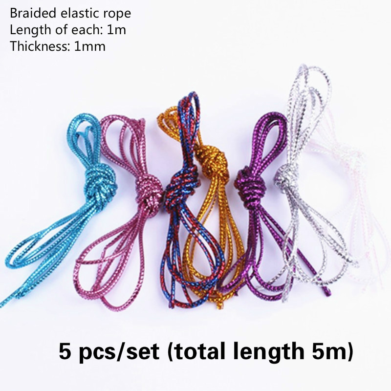 5 Pcs Dreadlock Beads Braids Hair Accessories Braiding Hair Styling Shimmer Stretchable Braiding Hair Strings Long 1 Mpc