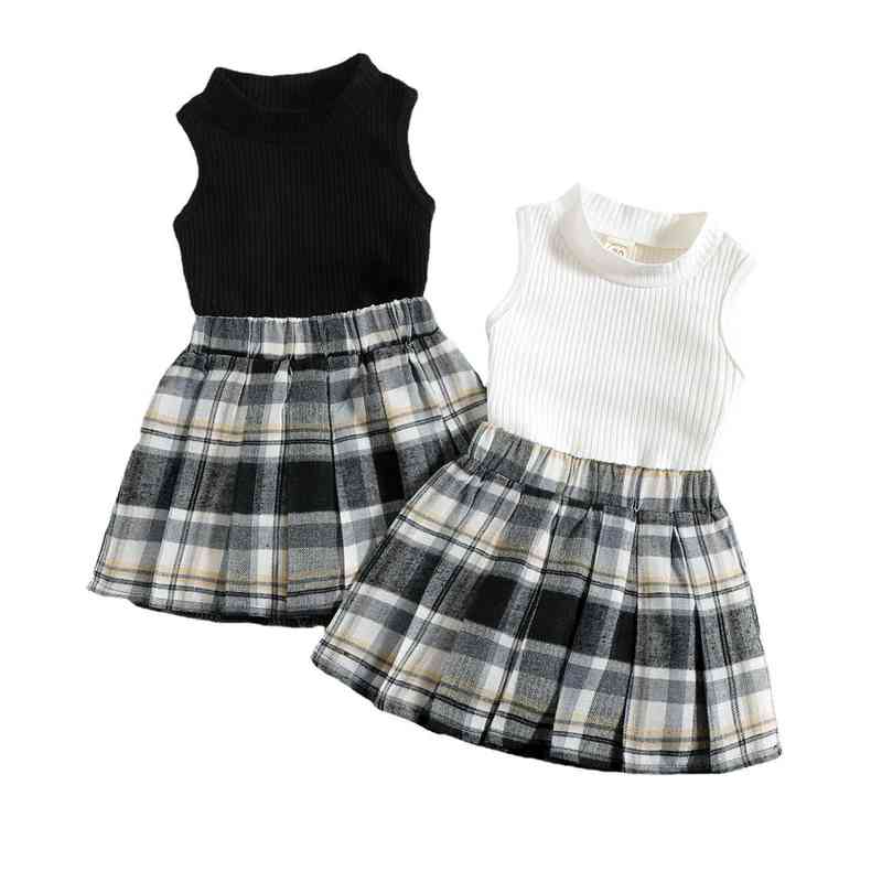 Fashion Children Kids Girls Summer Clothing Sets Floral Print Off Shoulder T-shirts Tops+Skirt Outfits spring set Y220310