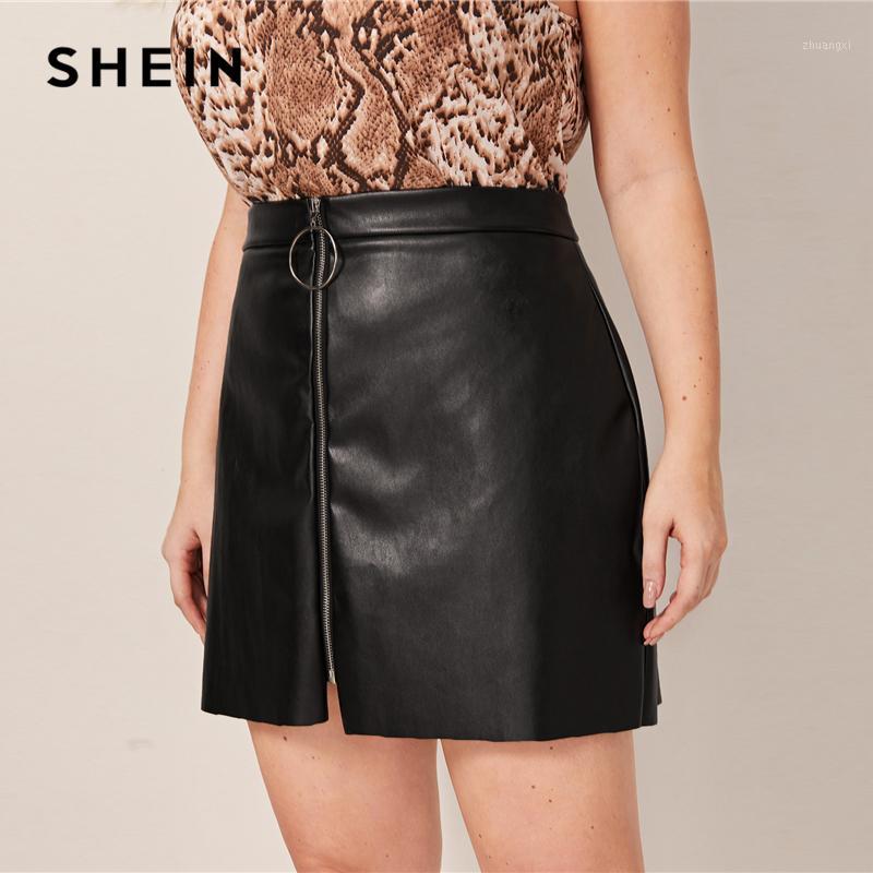 SHEIN Plus Size Black O-ring Zip Front PU Pencil Skirts Womens Autumn Solid Faux Leather Motor Storm Glamorous A Line Mini Skirt1 
SHEIN Plus Size Black O-ring Zip Front PU Pencil Skirts Womens Autumn Solid Faux Leather Motor Storm Glamorous A Line Mini Skirt1