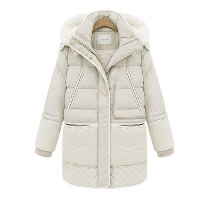 Ftlzz 2019 Winter Women's Jackets Cotton Coat Padded Long Slim Hooded Parkas Female Plus Size Warm Wool Jacket Outwear Clothing T200319