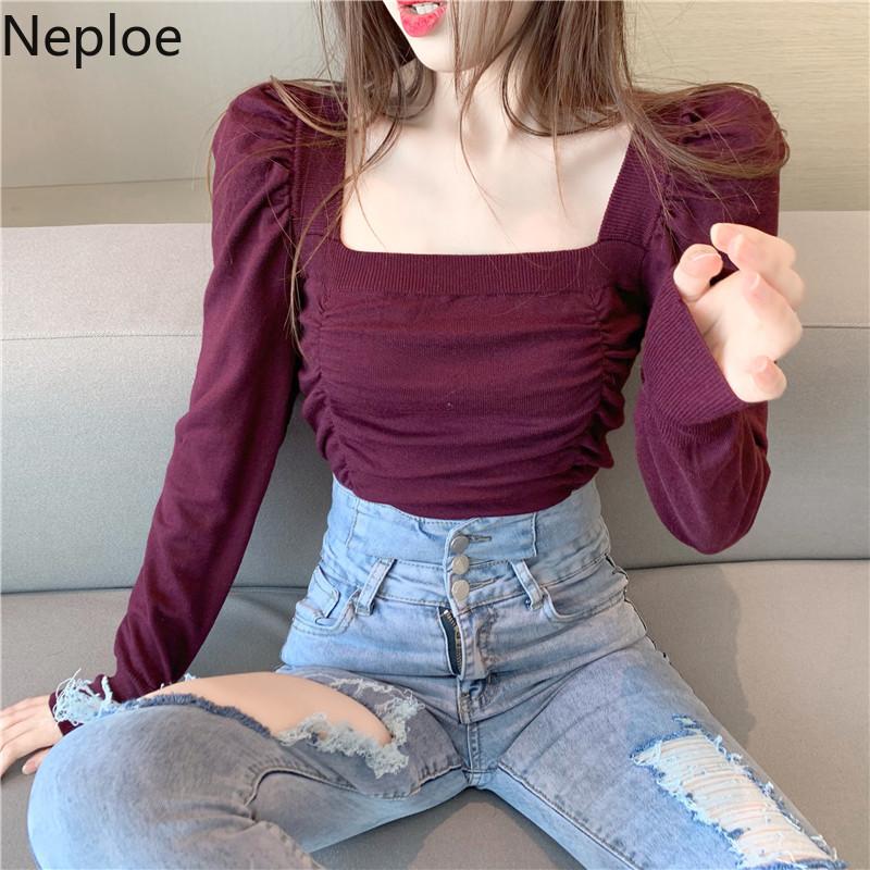 Neploe Fall 2020 Women Clothes Knit Cropped Sweater Women Square Collar Sleeve Pullovers Fashion Black Jumper Tops
Neploe Fall 2020 Women Clothes Knit Cropped Sweater Women Square Collar Sleeve Pullovers Fashion Black Jumper Tops