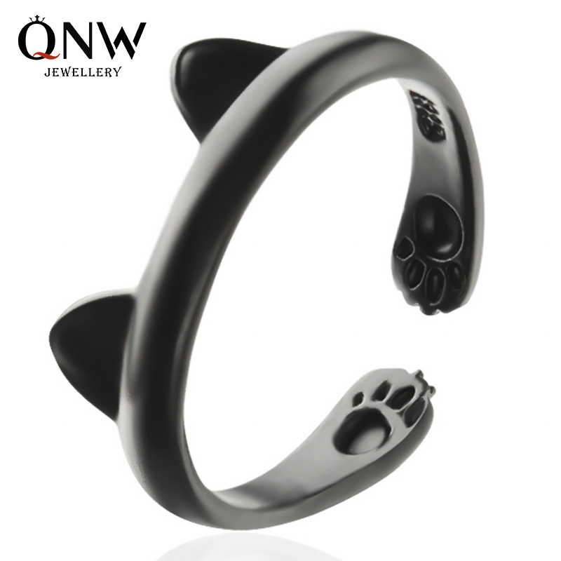 Fashion super cute cartoon cat paw footprint ring cute animal cat ear personality open ring
Fashion super cute cartoon cat paw footprint ring cute animal cat ear personality open ring