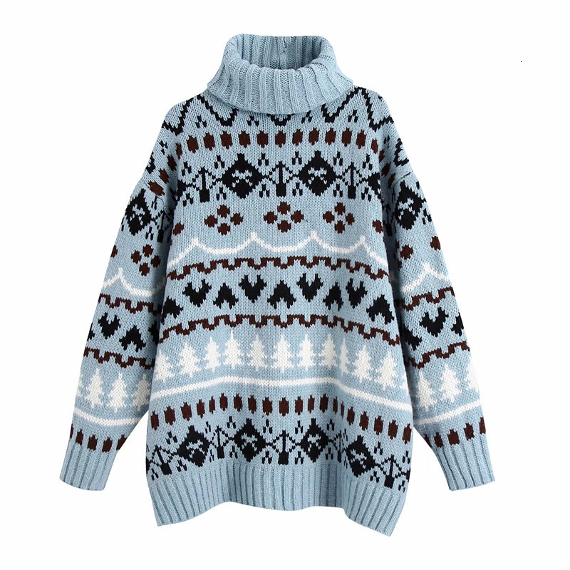 2021 New Blue Jacquard Oversized Women Winter Tturtleneck Vintage Knitted Sweater Woman Christmas Sweaters Pullover 9us7
2021 New Blue Jacquard Oversized Women Winter Tturtleneck Vintage Knitted Sweater Woman Christmas Sweaters Pullover 9us7
