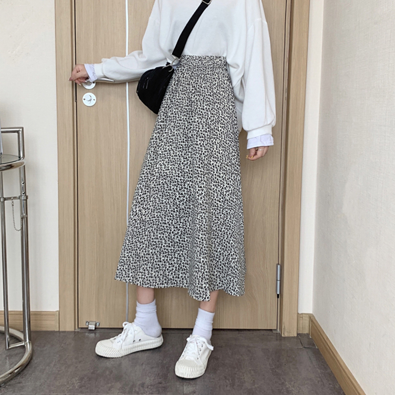 2021 New Elegant Print A-line Spring Women Streetwear Elastic Waist Midi Skirt V5bi, Black flower
2021 New Elegant Print A-line Spring Women Streetwear Elastic Waist Midi Skirt V5bi, Black flower