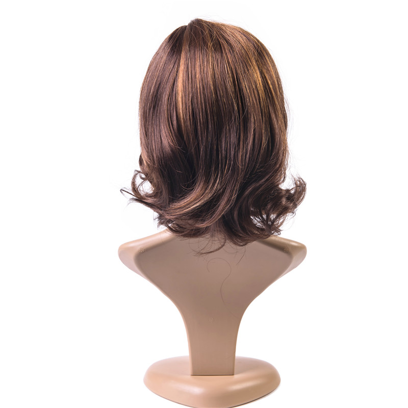Women Bob Synthetic Wigs Short Straight Wavy Curly Hair Wigs With Oblique Bangs