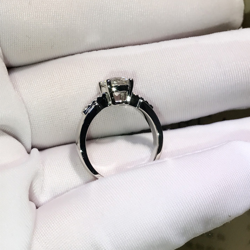 Wedding Rings 18K White Gold Ring 1ct 2ct 3ct Lab Diamond Romantic 4 claws jewelry Anniversary Engagement Ring 220829