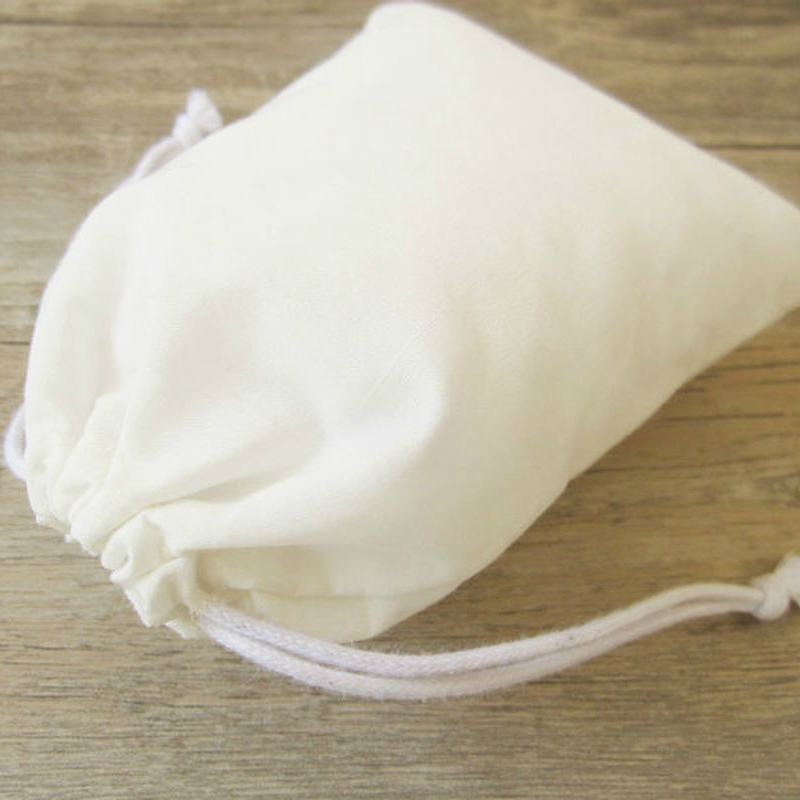 50PCS Cotton Gift Bag Jewelry Packaging Drawstring Pouch Makeup Party Candy Gift Wrapping Bags Sachet Pocket Print Logo Custom T200602