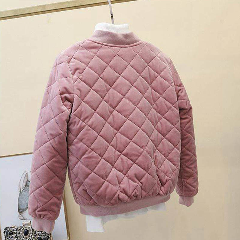 High Quality Winter Women's Short Jacket Korean Version Parka Plus Size Velvet Coat Short Light Gold Velvet Cotton Jacke 201017