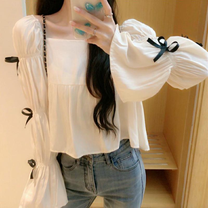 Sweet White Chiffon Top Women Elegant Casual Loose Designer Bow Long Sleeve Korean Blouse 2020 Autumn Women' Clothing
Sweet White Chiffon Top Women Elegant Casual Loose Designer Bow Long Sleeve Korean Blouse 2020 Autumn Women' Clothing