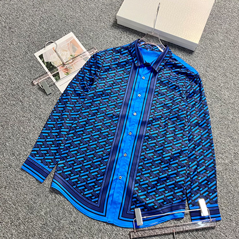 Mens Designer Shirts Brand Clothing Men Long Sleeve Dress Shirt Hip Hop Style High Quality Cotton Tops 104009, Blue
Mens Designer Shirts Brand Clothing Men Long Sleeve Dress Shirt Hip Hop Style High Quality Cotton Tops 104009, Blue
