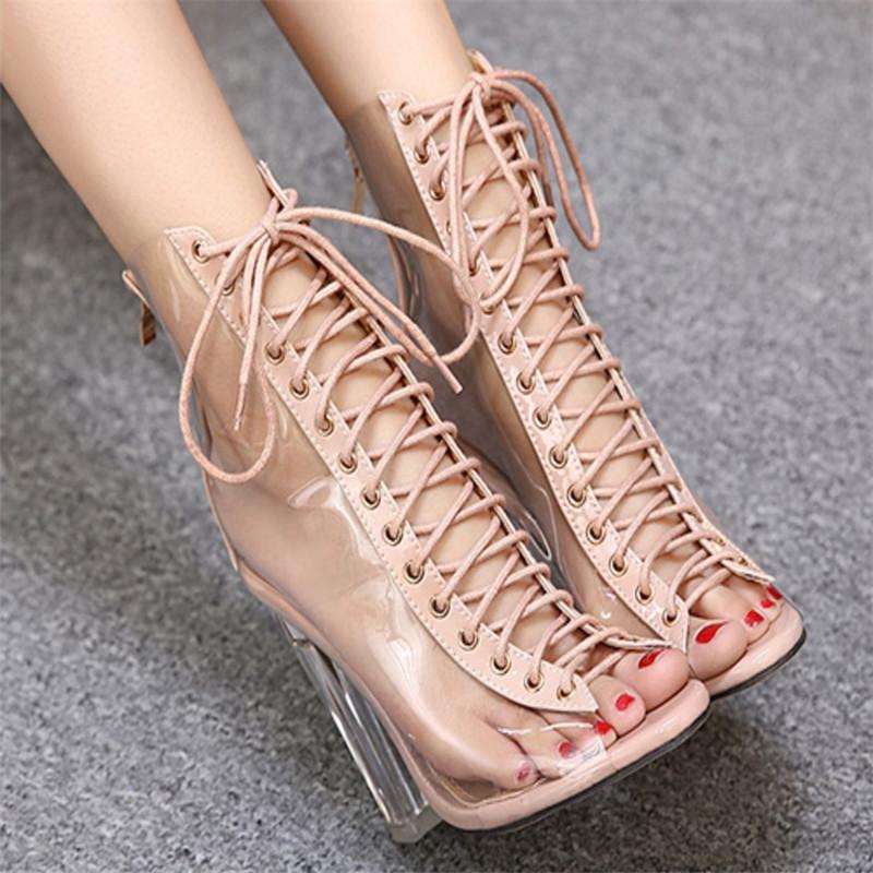 Transparent Heel Sandal 2021 Summer PVC Jelly Fashion Lace-Up Sandals Ladies Round Head Big Size 42 Summer Platform Shoes, Black
Transparent Heel Sandal 2021 Summer PVC Jelly Fashion Lace-Up Sandals Ladies Round Head Big Size 42 Summer Platform Shoes, Black