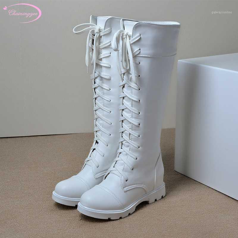 Cosplay knight style round toe knee-high boots fashion lace-up black white low heel thick motorcycle boots shoes women big size1
Cosplay knight style round toe knee-high boots fashion lace-up black white low heel thick motorcycle boots shoes women big size1