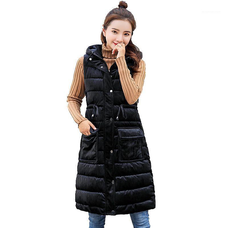 Autumn Winter Gold Velvet Vest Jacket Women Sleeveless Waistcoat Thicken Hooded Down Cotton Vest Winter Coat Long Parka C57911, Black
Autumn Winter Gold Velvet Vest Jacket Women Sleeveless Waistcoat Thicken Hooded Down Cotton Vest Winter Coat Long Parka C57911, Black