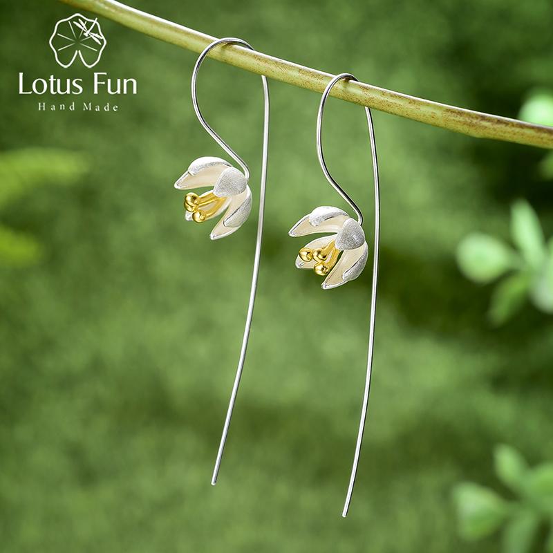Lotus Fun Real 925 Sterling Silver Natural Original Handmade Fine Jewelry Fresh Blooming Flowe Dangle Earrings for Women Brincos
Lotus Fun Real 925 Sterling Silver Natural Original Handmade Fine Jewelry Fresh Blooming Flowe Dangle Earrings for Women Brincos
