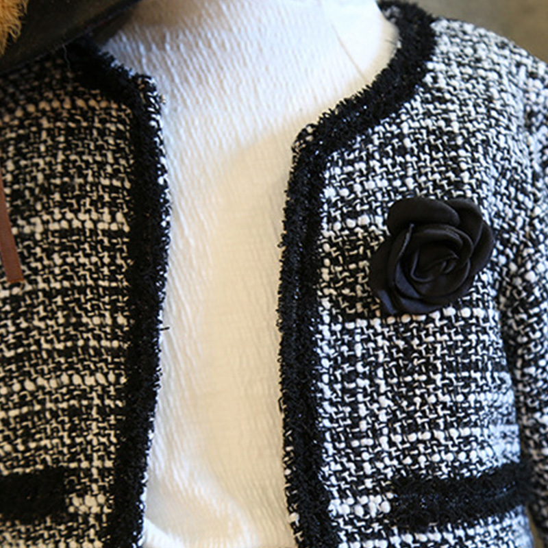 Humor Bear Girls Clothing Suit Autumn Winter 2020 Student Cardigan Long Sleeve Sweater+ Skirt Sets Baby Kids Children ClothesX1019