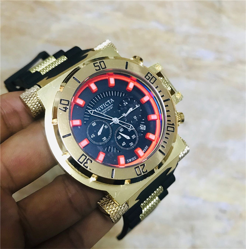 High Quality INVICTA Luxury Brand Mens Quartz Watch 52mm Luminous Sports Calendar Waterproof Multifunctional Watches Relógio masculino, Slivery;brown
High Quality INVICTA Luxury Brand Mens Quartz Watch 52mm Luminous Sports Calendar Waterproof Multifunctional Watches Relógio masculino, Slivery;brown