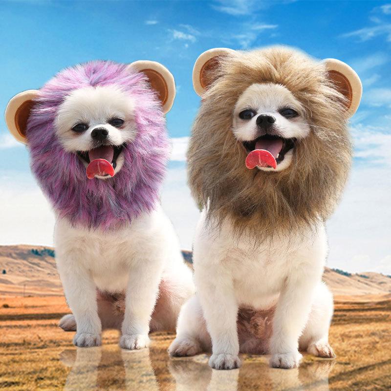 

Cat Costumes Fashion Dog Wig Hat Lion Mane For Appreal Pet Costume Cosplay With Ears Cap Halloween Christmas Dressing Up Accessories