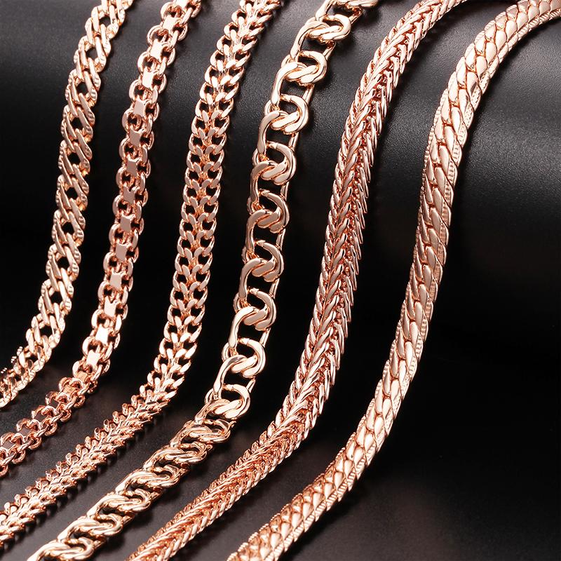 20 Style Fashion Jewelry Men Womens 585 Rose Gold Color Necklace Curb/Weaving Classic Chains Jewelry 50cm 60cm
20 Style Fashion Jewelry Men Womens 585 Rose Gold Color Necklace Curb/Weaving Classic Chains Jewelry 50cm 60cm