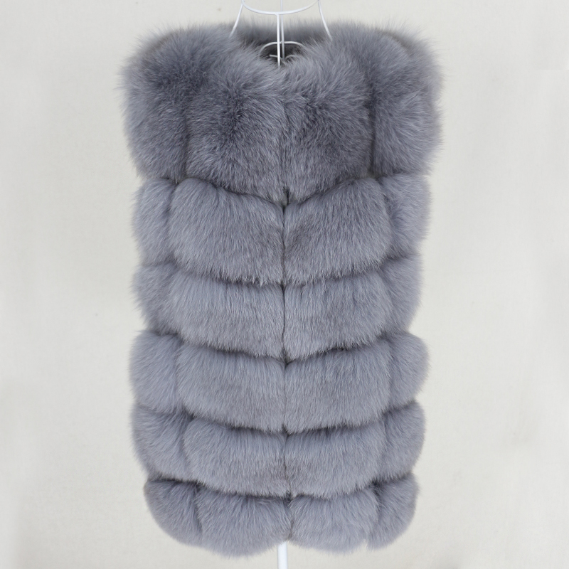 OFTBUY Spring Real Fox Fur Vest Women Sleeveless Winter Jacket Gilet Natural Fur Coat Bodywarmer Waistcoat Thick Warm Streetwear 201103
