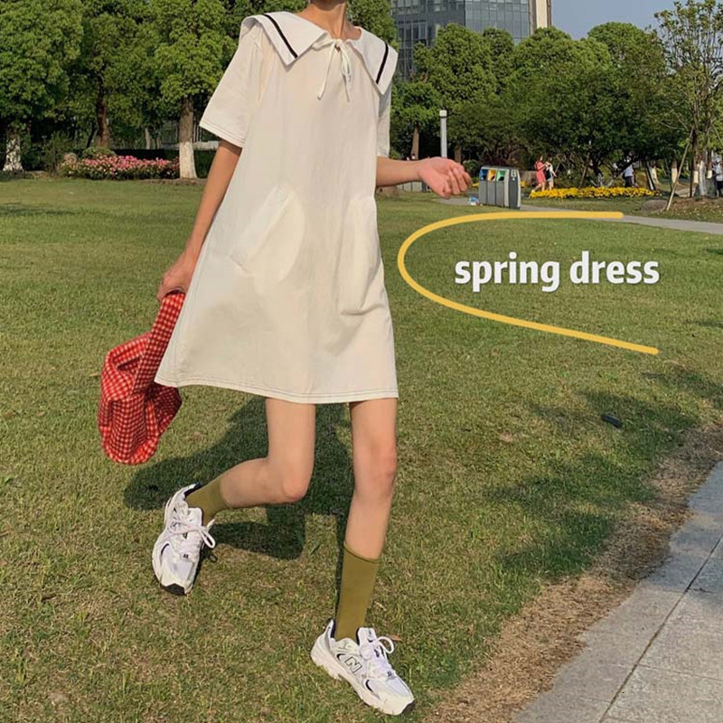 2021 New 2-colour summer Korean style sea collar lace up to short sleeve mini dress women (f3991) YBZY, Navy blue
2021 New 2-colour summer Korean style sea collar lace up to short sleeve mini dress women (f3991) YBZY, Navy blue