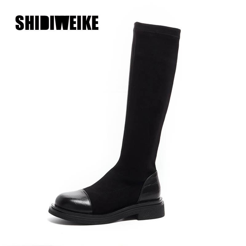 Autumn New Women's high-quality shoes elastic material platform women's boots 2020 new knee boots high fashion v708, Black
Autumn New Women's high-quality shoes elastic material platform women's boots 2020 new knee boots high fashion v708, Black