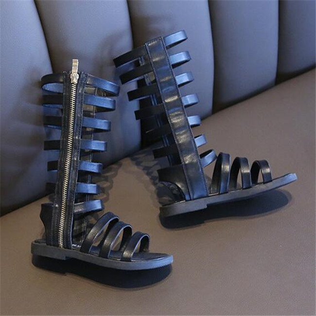 Children Roman Sandals Fashion kids Girls Gladiator Sandals Summer Toddler Baby High-Top Shoes Girl Princess hollow out Open Toe Booties