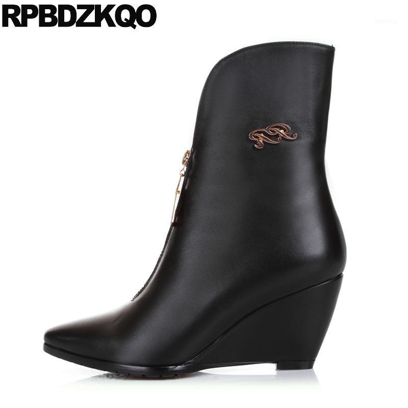 boots black fur 10 metal shoes women wedge genuine leather big size high heel ankle pointed toe front zipper 20201 
boots black fur 10 metal shoes women wedge genuine leather big size high heel ankle pointed toe front zipper 20201