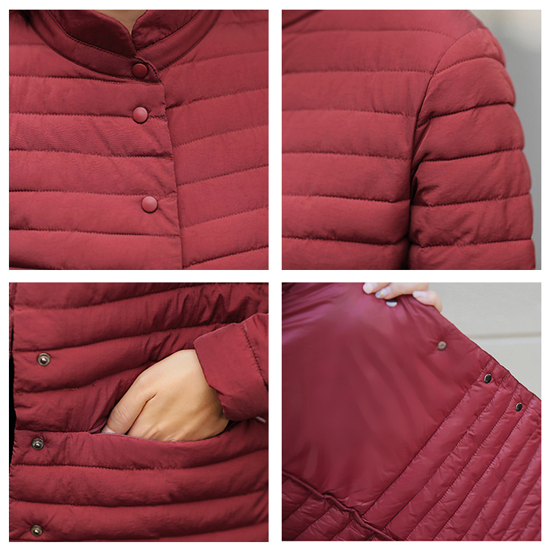 Vodiu Parka Women Winter Jacket Long Down Jacket Women's Parkas Female Long Sleeve Slim Fashion Cotton Solid New Year Hot Sale 201017