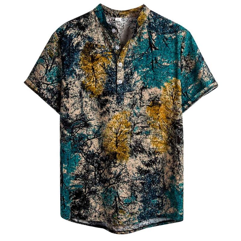 KLV fashion man blouses 2020 Cotton Linen tunic Men Ethnic Short Sleeve Casual Cotton Linen Printing Hawaiian Shirt Blouse, Green
KLV fashion man blouses 2020 Cotton Linen tunic Men Ethnic Short Sleeve Casual Cotton Linen Printing Hawaiian Shirt Blouse, Green