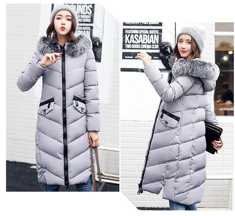 2019 nouvelle mode hiver vestes et manteau doudoune capuche coton fourrure col long manteau femmes vtements d'extrieur chaud LJ201127